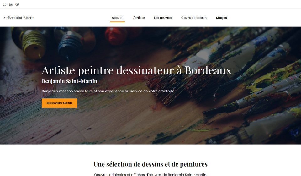 Création de la boutique en ligne pour Benjamin Saint-Martin