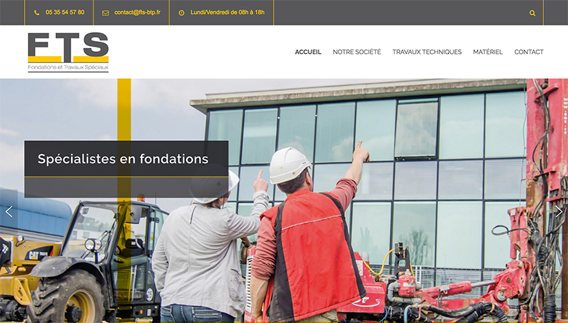 Nouveau site Internet pour la PME bordelaise FTS - Fondation et Travaux Spéciaux