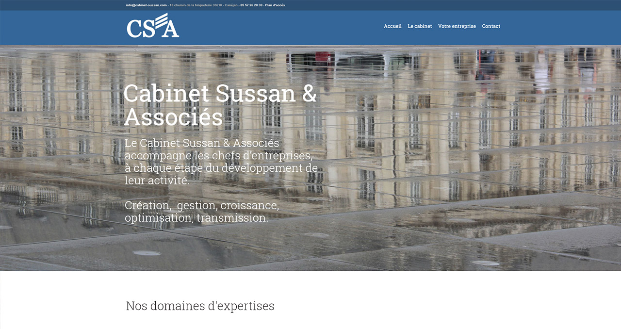 Lancement du site web d'expert comptable Cabinet Sussan & Associés