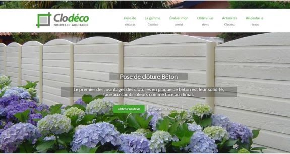Création du site web Clodéco Nouvelle-Aquitaine