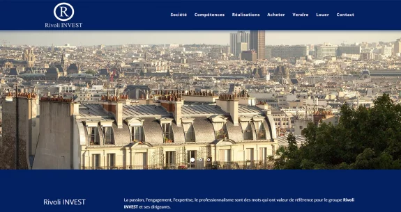 Développement du site de promotion immobilière RIVOLI Invest