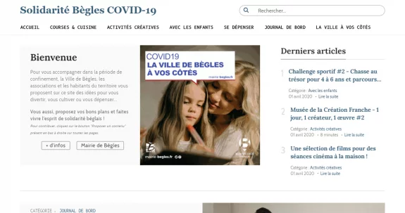 Création du site web Solidarité Bègles COVID-19 pour la Mairie de Bègles