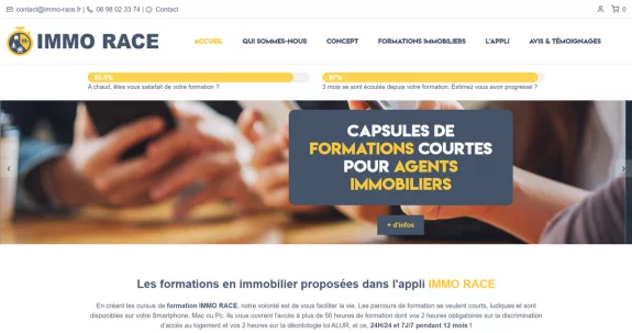 Cration d'un nouveau site e-commerce : Immo Race