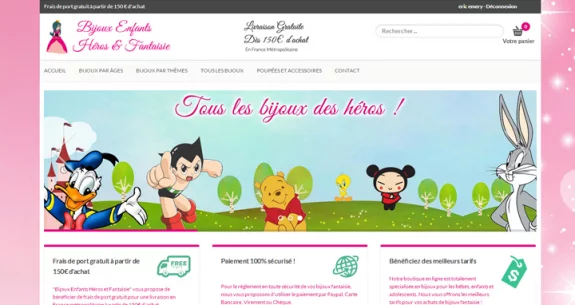 Nouveau site de vente en ligne de bijoux pour enfants
