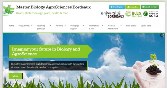 Un nouveau site Internet pour le Master Biology AgroSciences Bordeaux